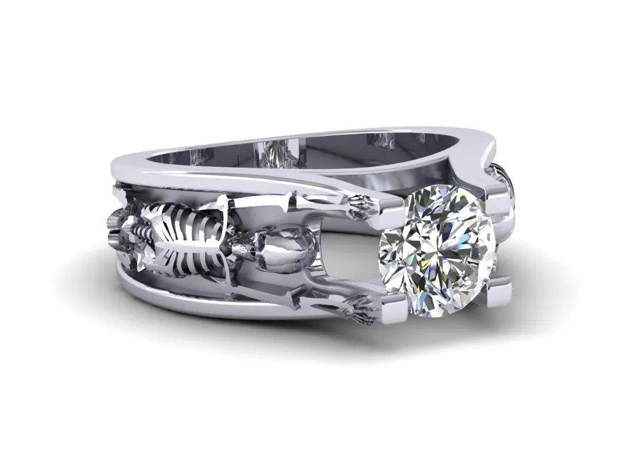 Secret Skull Engagement Ring-UDINC0333