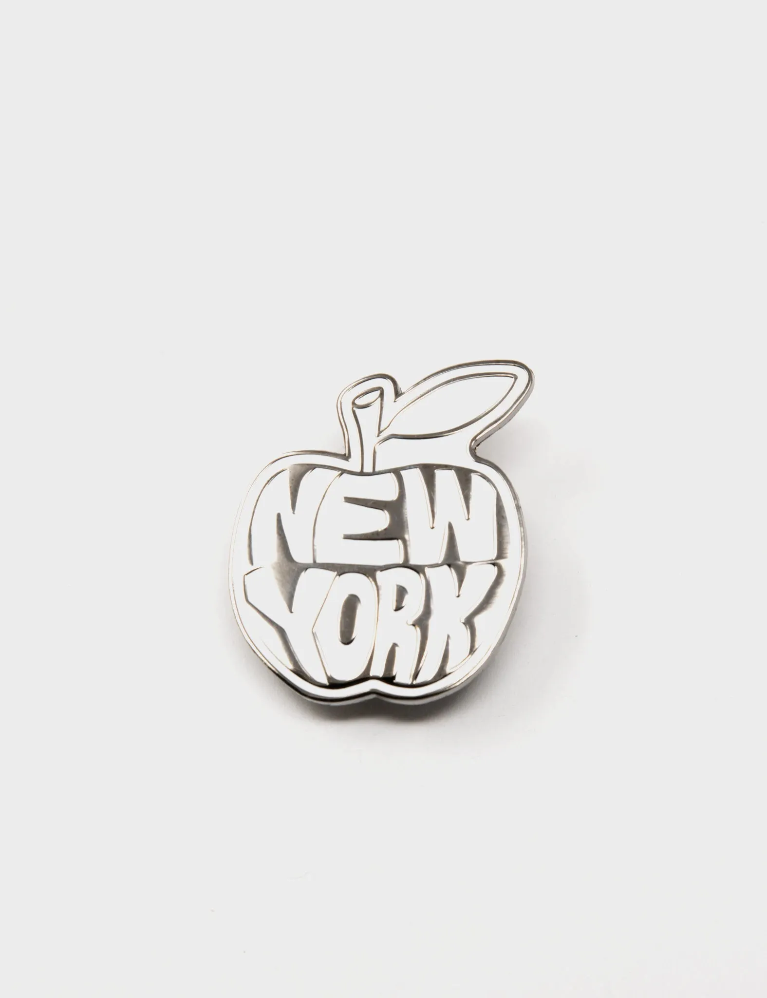 Silver Enamel Pin - New York City Apple