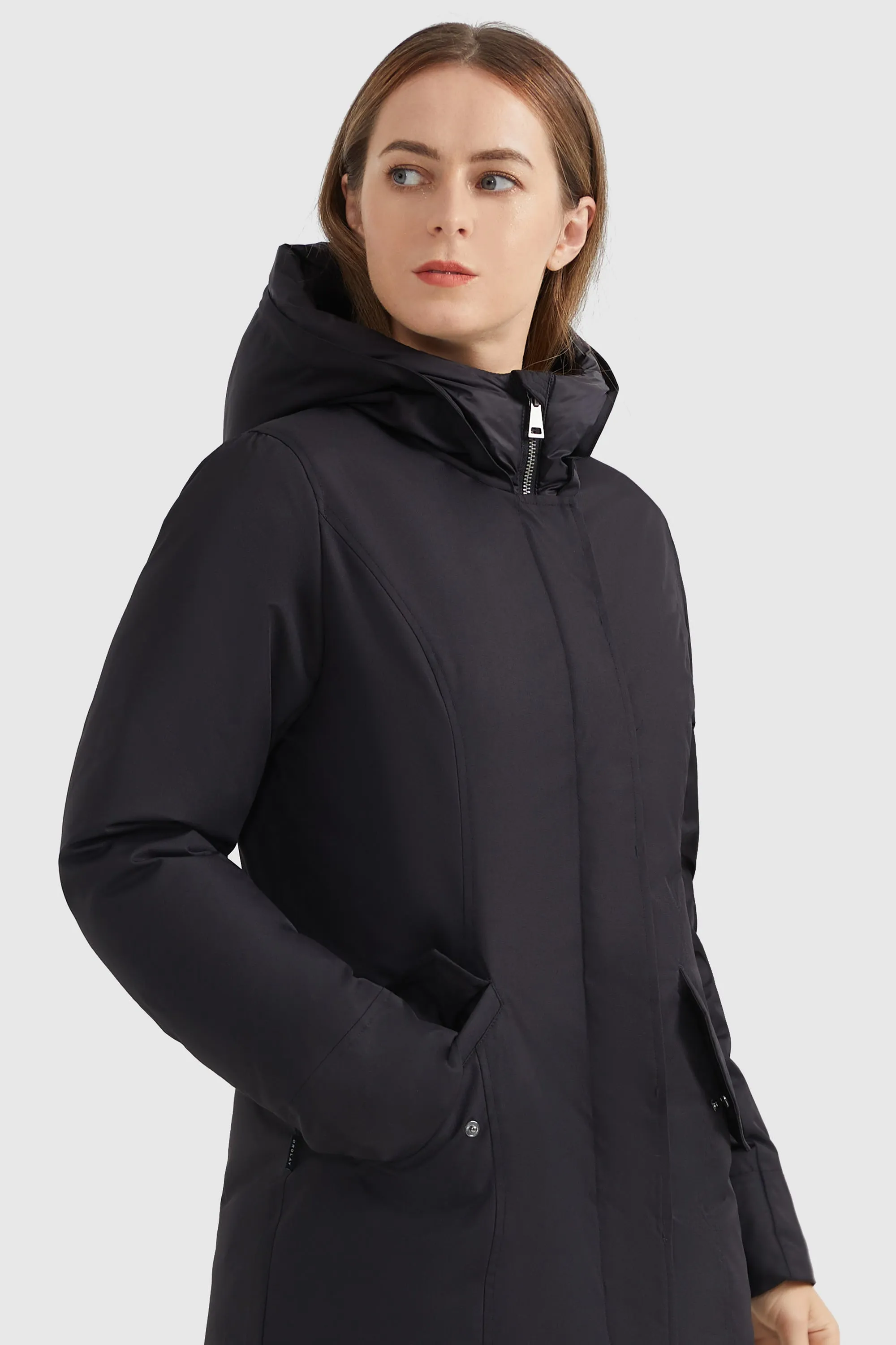 Slim Fit Flap Pocket Puffer Down Parka