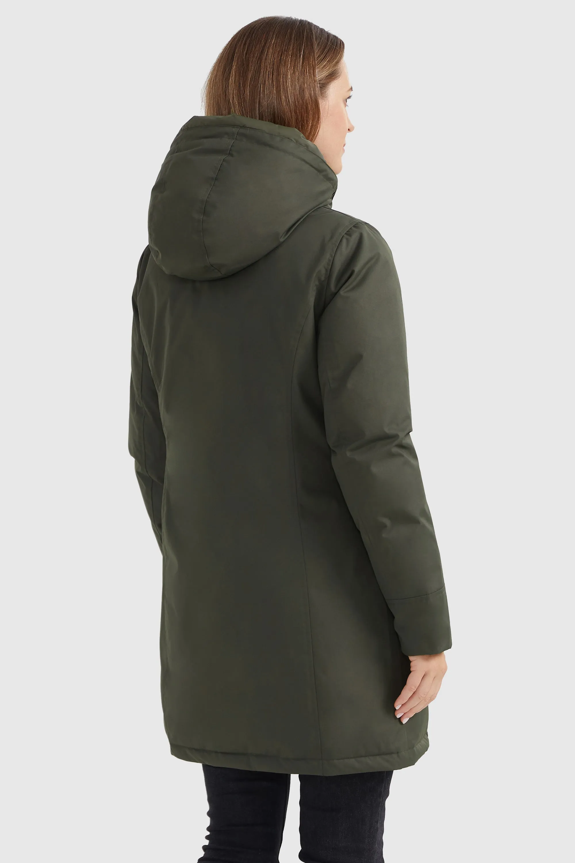 Slim Fit Flap Pocket Puffer Down Parka