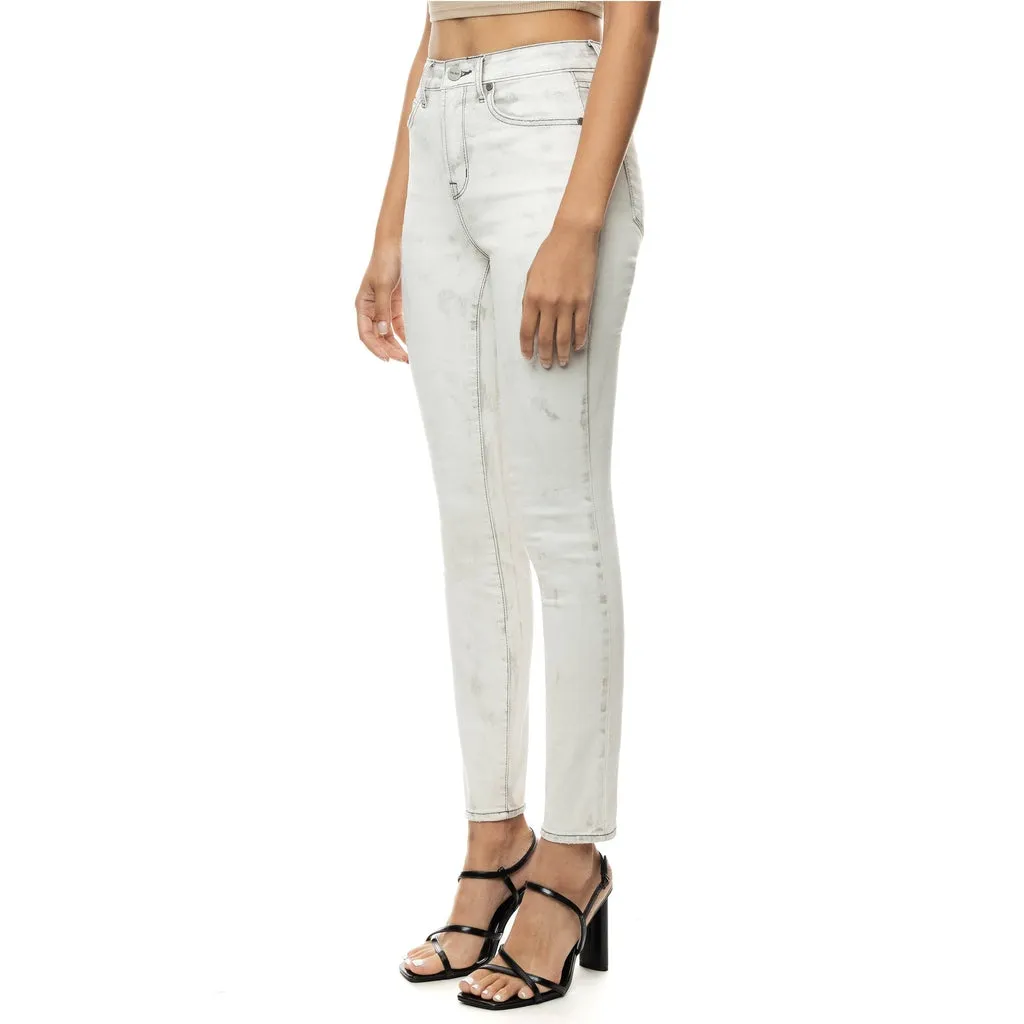 Slit knee Basic Denim Pants - Crystal Grey