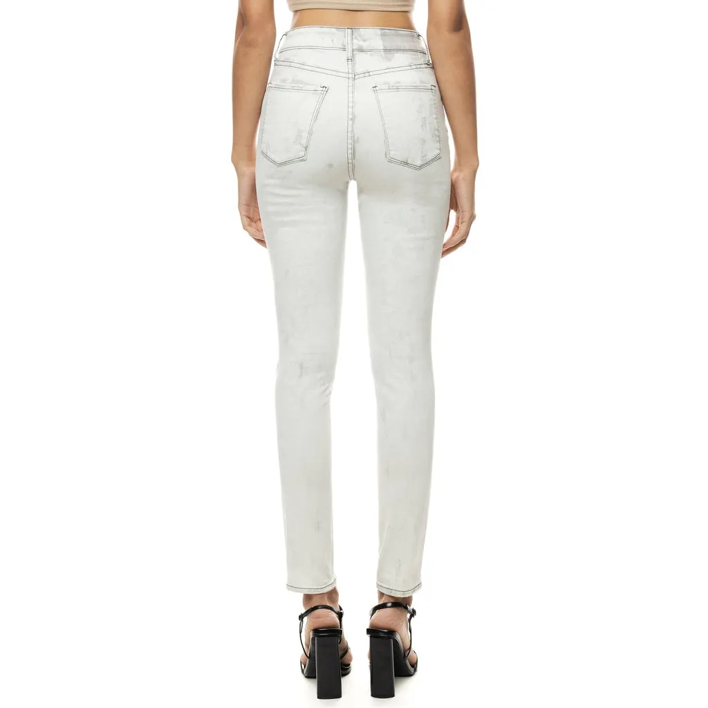 Slit knee Basic Denim Pants - Crystal Grey