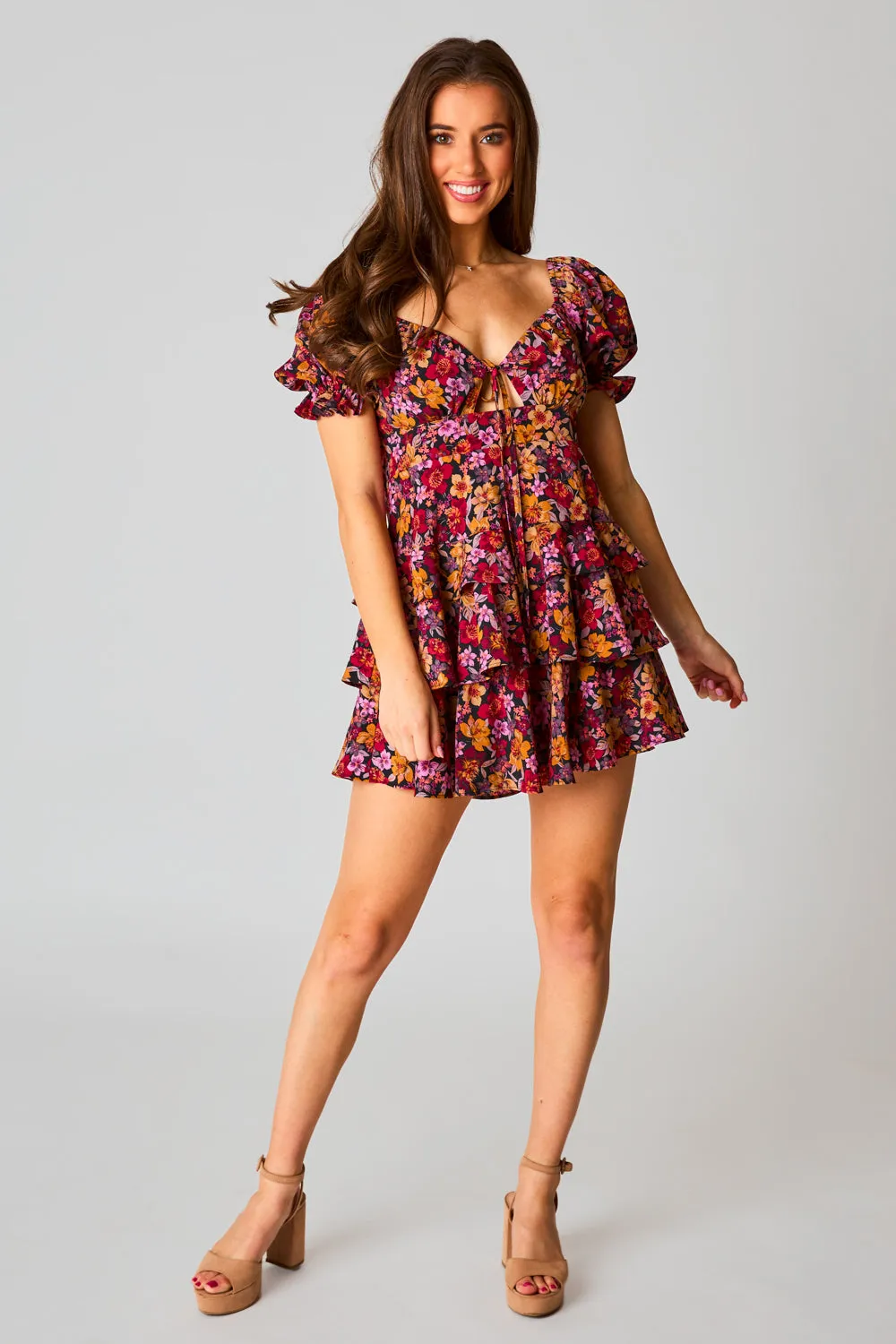 Tammy Ruffle Mini Dress - Forbidden