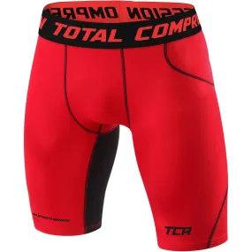 TCA SuperThermal Compression Mens Short Running Tights - Red