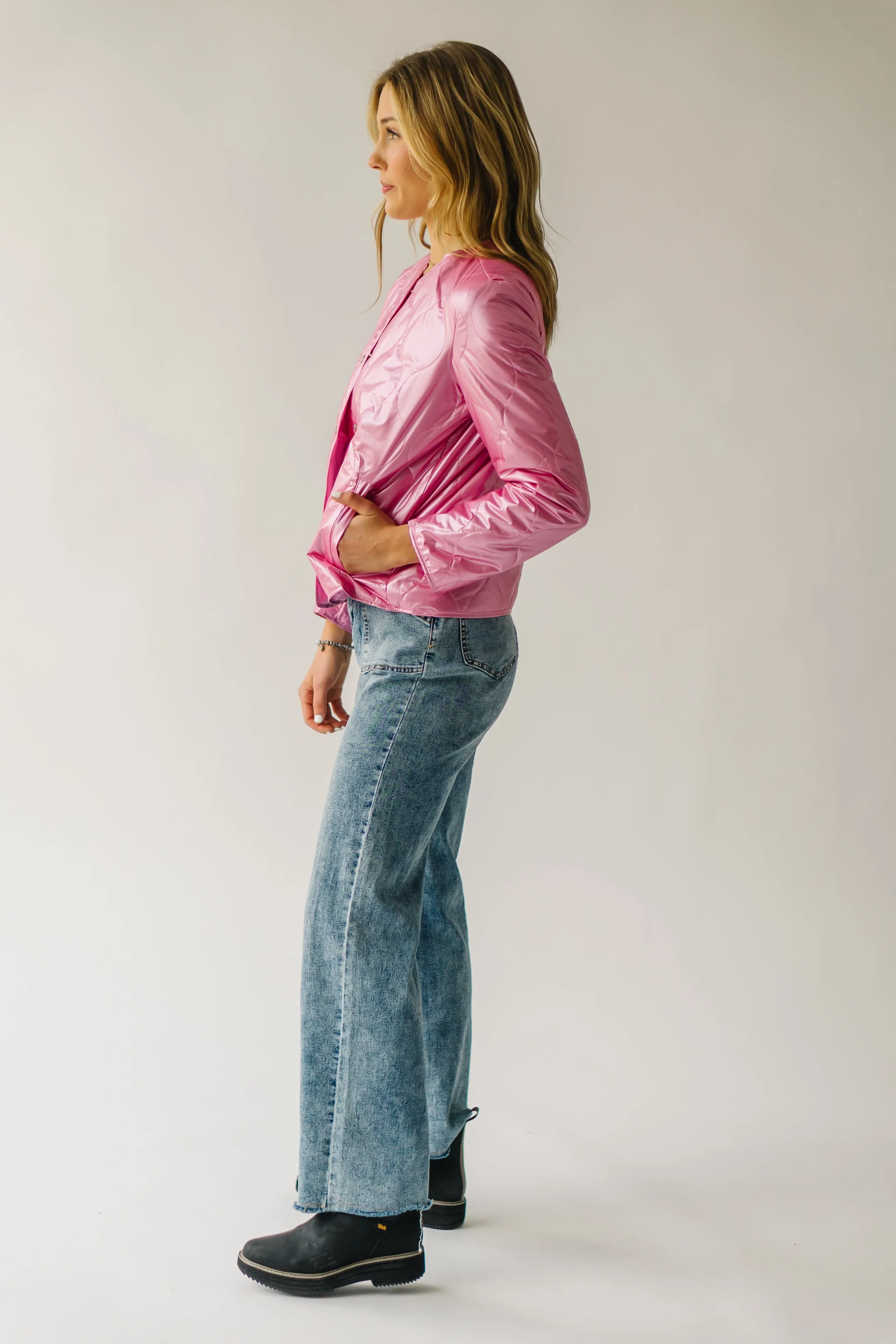 The Jardine Metallic Jacket in Pink