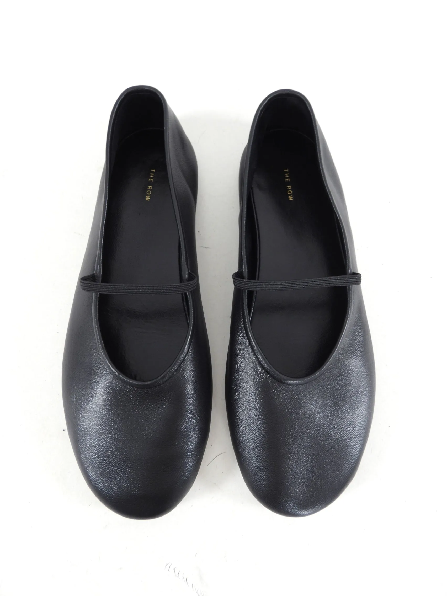 The Row Black Leather Ballet Flat - 37