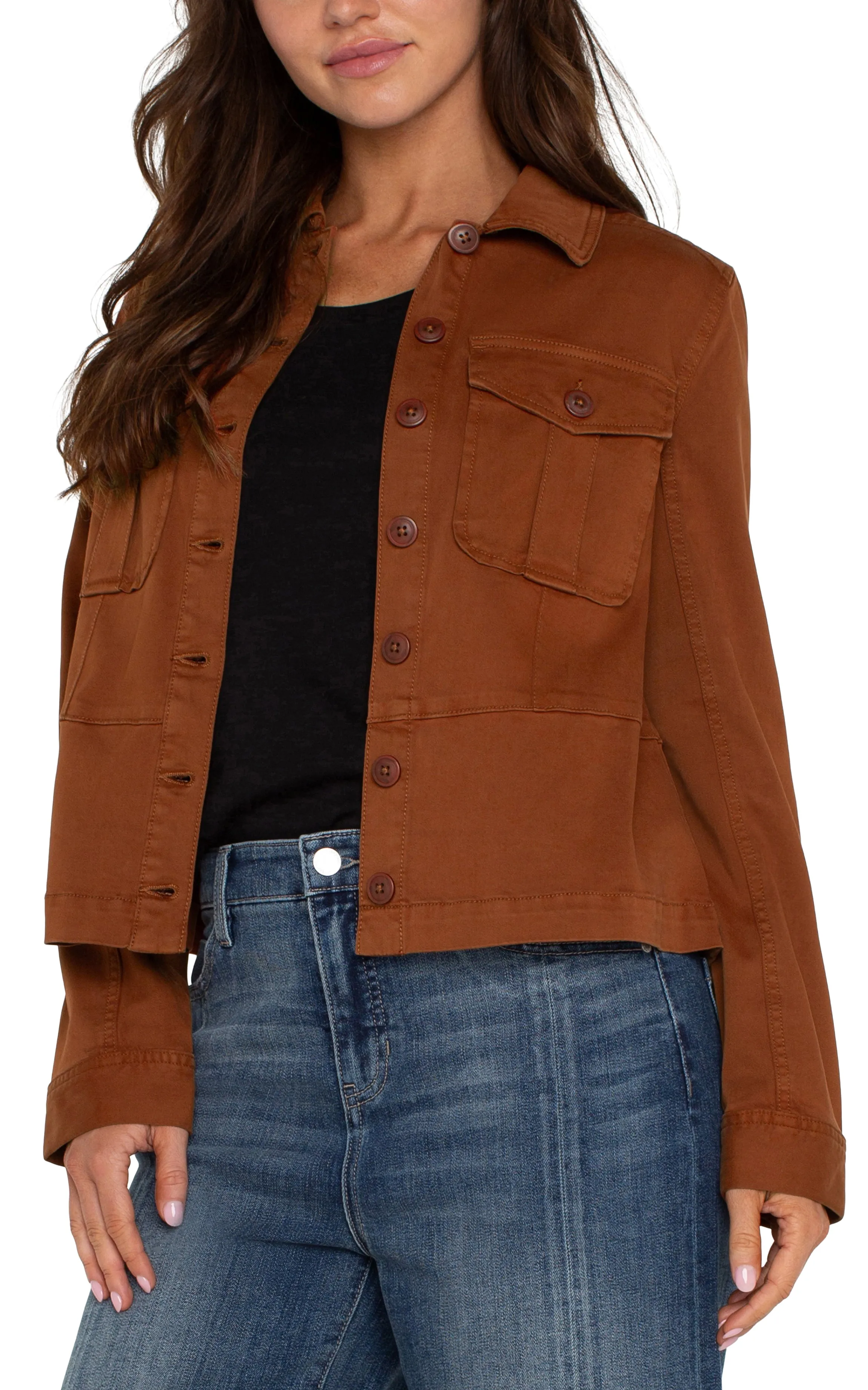 TRUCKER JACKET WITH PEPLUM HEM