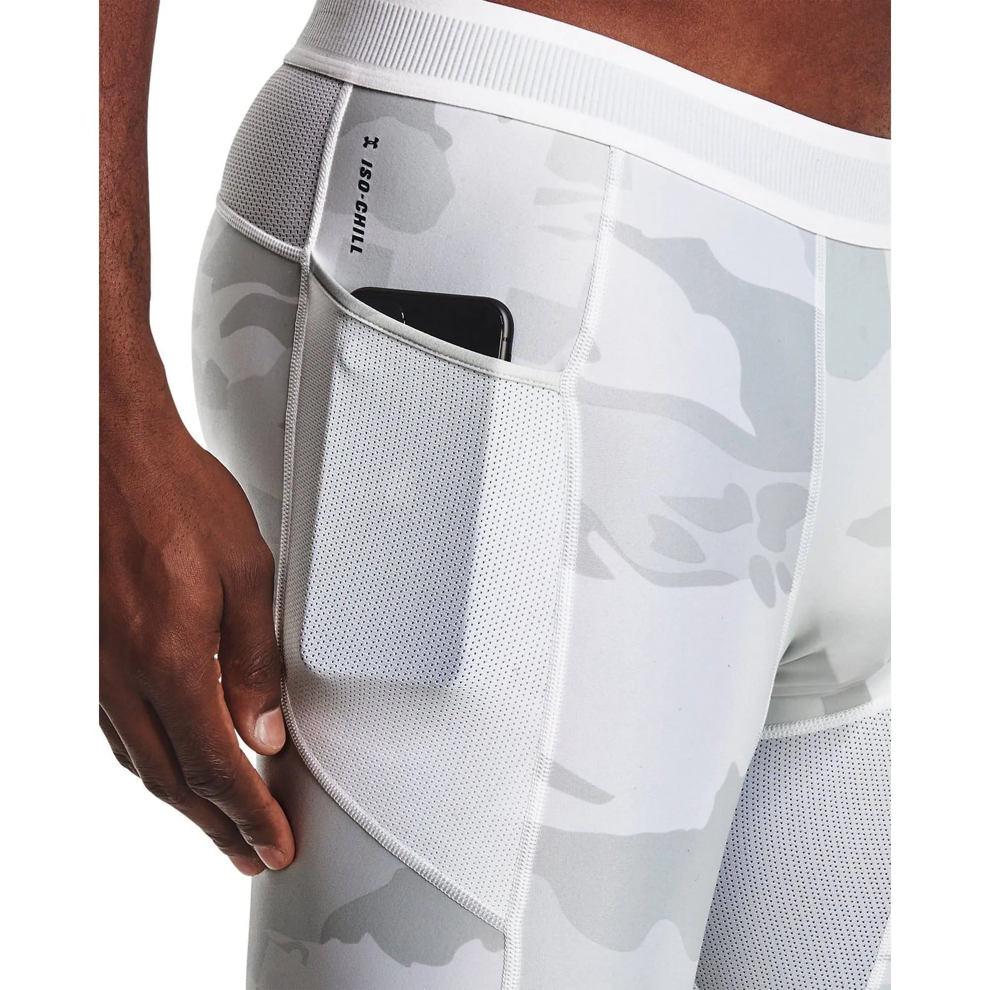 Under Armour Iso-Chill Mens Short Compression Tights - White