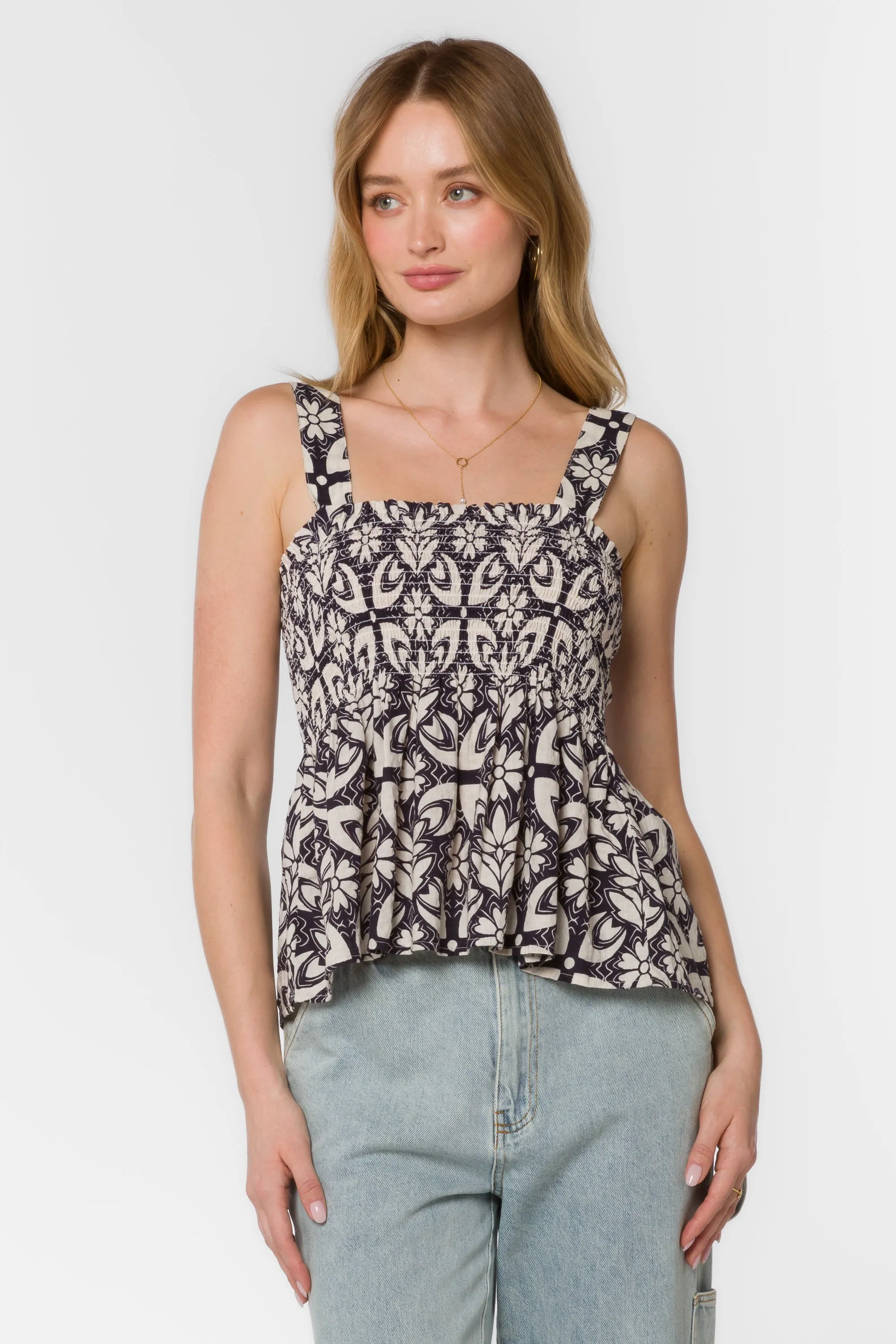 Valina Black Geo Tank