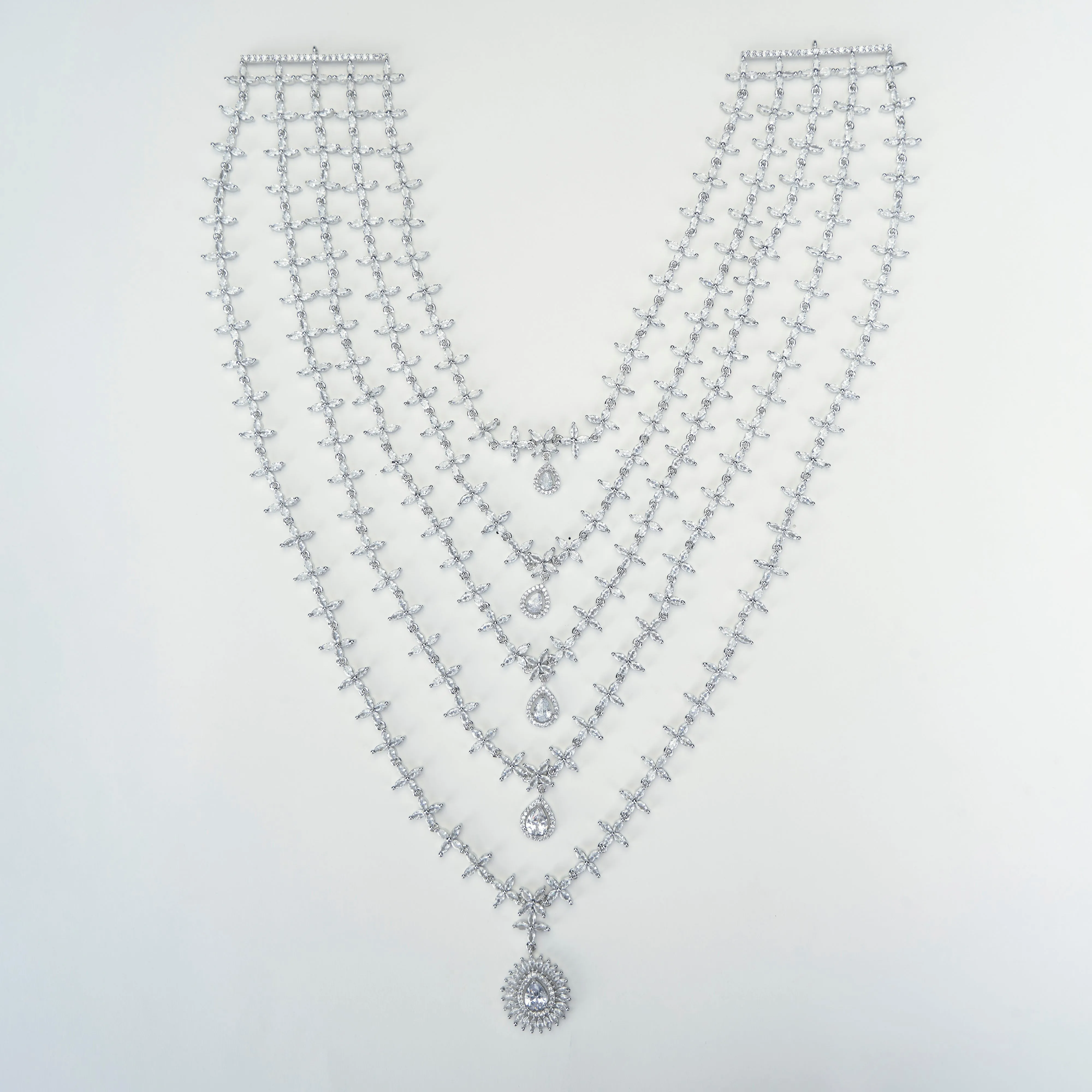 White Pearl Rhodium Elegance Necklace