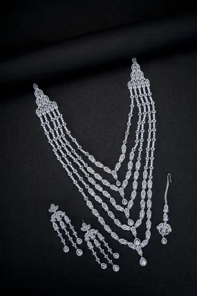 White Pearl Rhodium Elegance Necklace