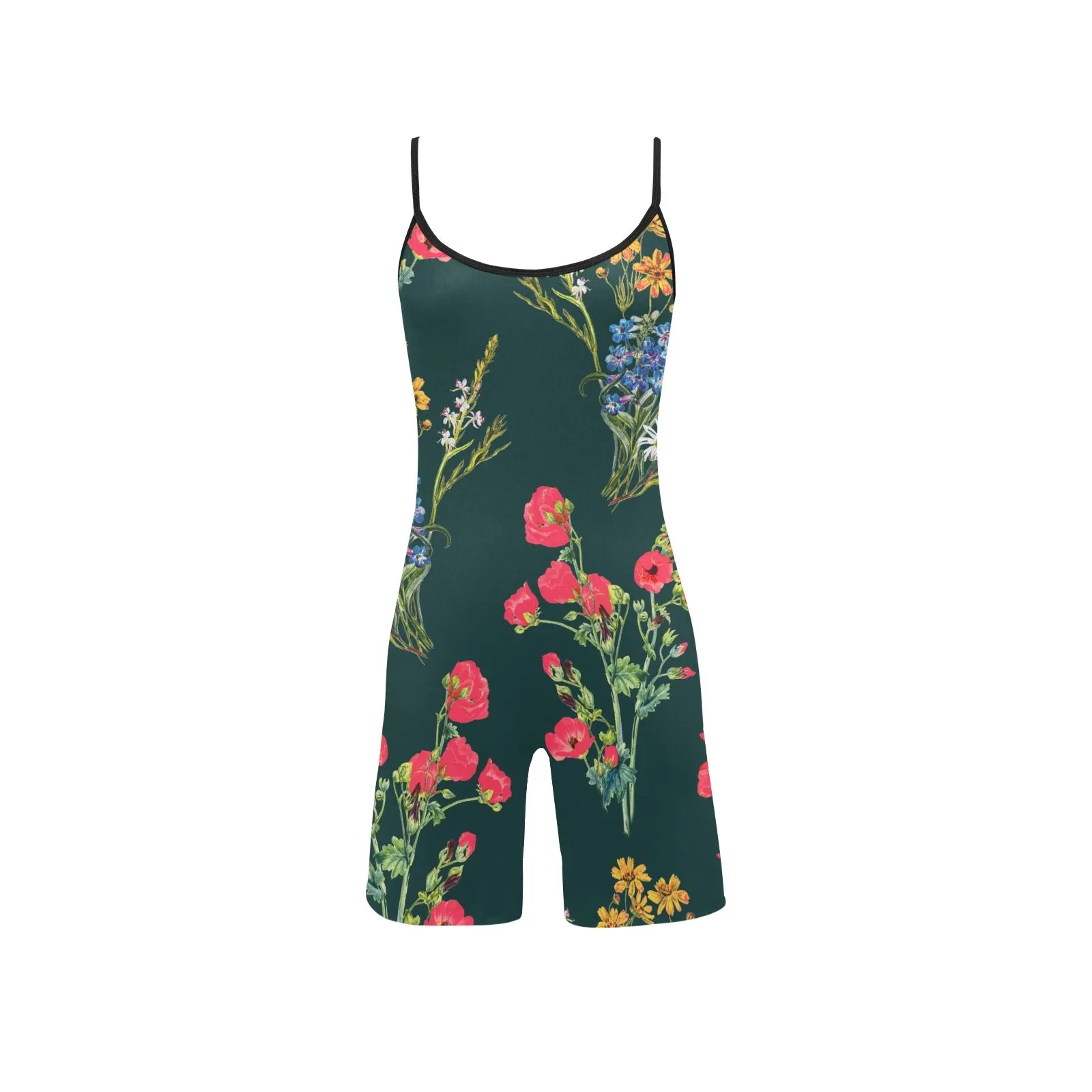 wildflowers yoga_leggings_template-Recovered Women's Short Yoga Bodysuit