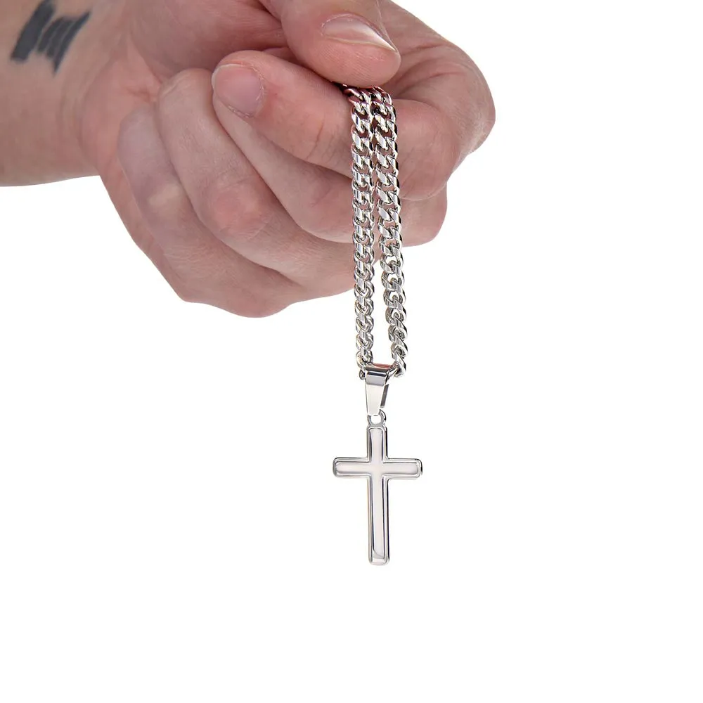 With god all things are possible Artisan Cross on Cuban Link Chain