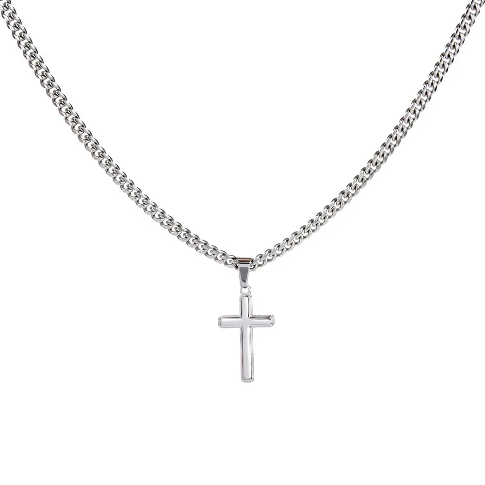 With god all things are possible Artisan Cross on Cuban Link Chain