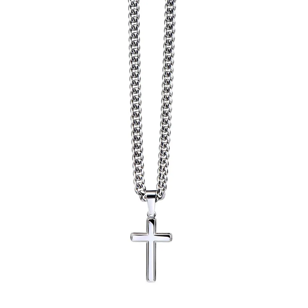 With god all things are possible Artisan Cross on Cuban Link Chain