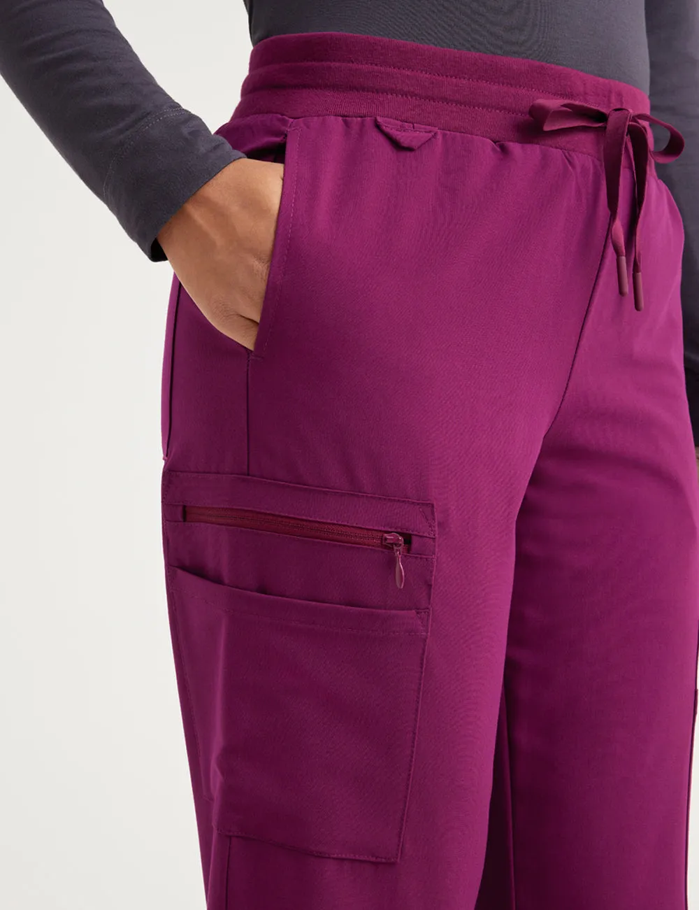 Womens 9-Pocket Straight Leg Scrub Pants