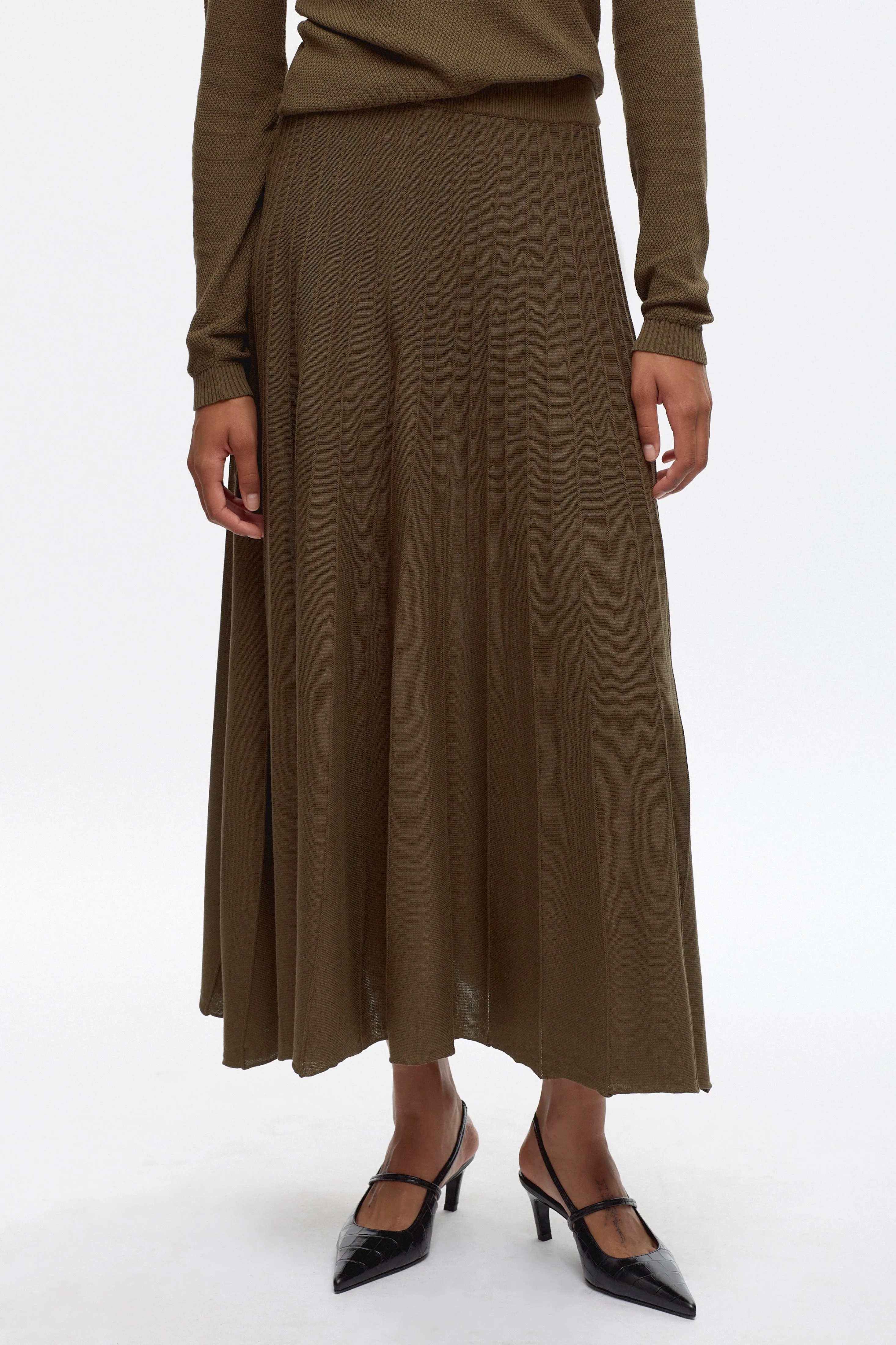 Women's Gezira Knit Skirt in Olive