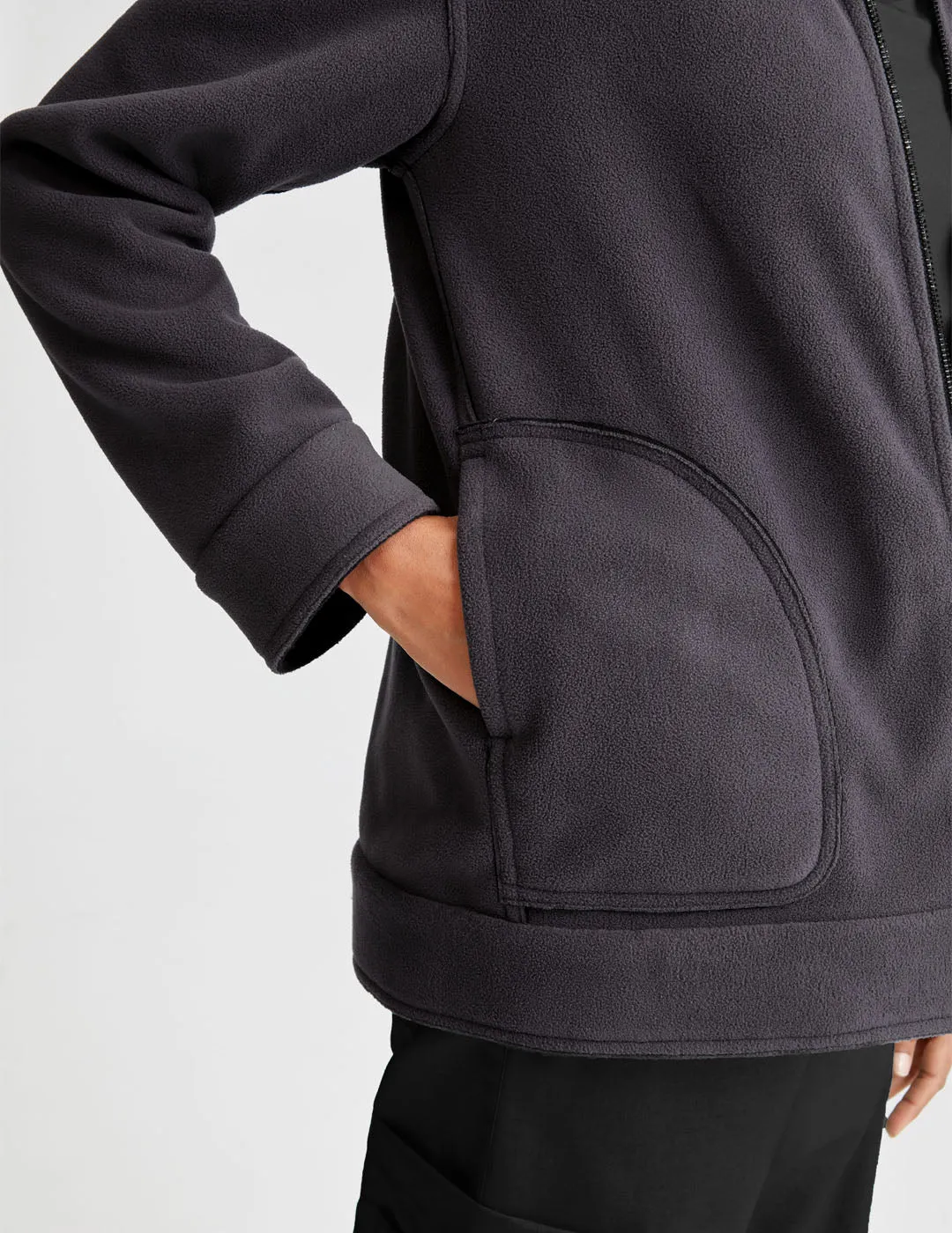 Womens Reversible Fleece Jacket Black