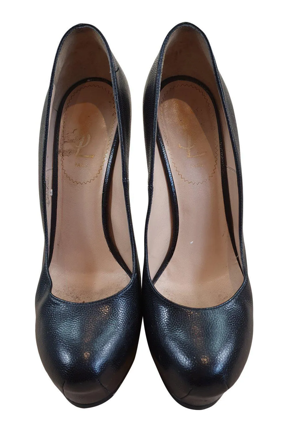 YVES SAINT LAURENT Black Leather Tribute Two Pumps (EU 38)